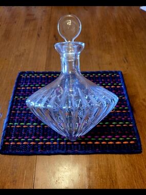 Vintage ASTRAL Heavy Cut Crystal Leaning Decanter